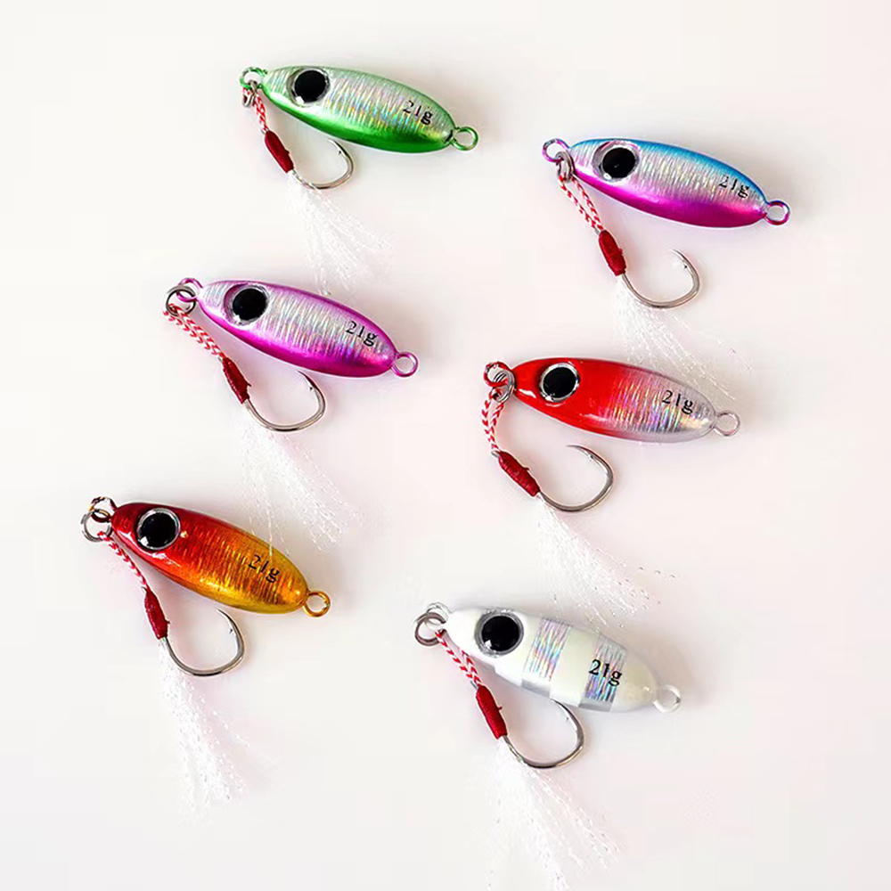 Jig Head Lure - 6 pçs micro metal jigging iscas