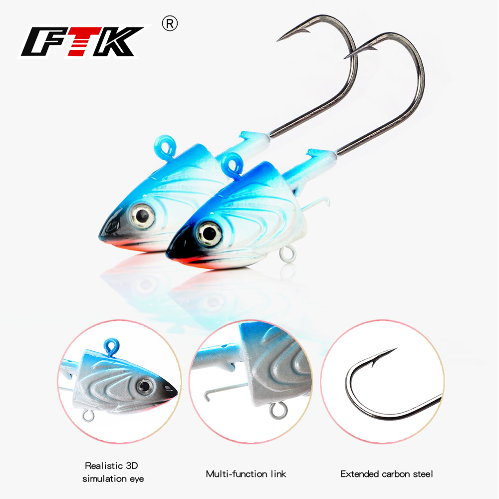 Ftk 2 pçs gabarito cabeça ganc - Jig Head Lure avaliação e preço